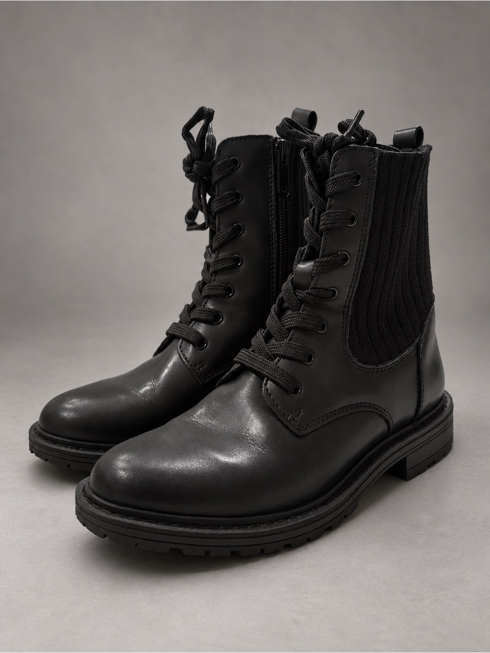 Sam Edelman Lydell Mini Combat Boot (Big Kid/Size 3) in Black